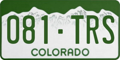 CO license plate 081TRS