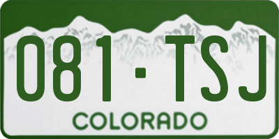 CO license plate 081TSJ