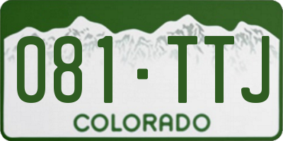 CO license plate 081TTJ