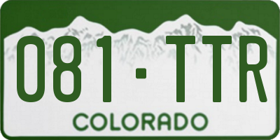 CO license plate 081TTR