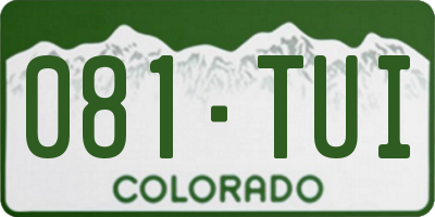 CO license plate 081TUI
