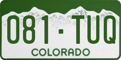 CO license plate 081TUQ