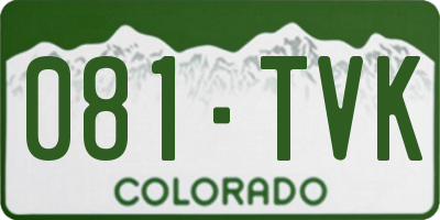 CO license plate 081TVK