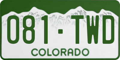 CO license plate 081TWD