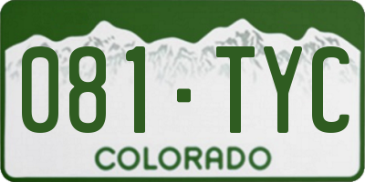 CO license plate 081TYC