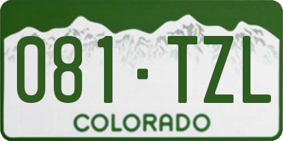 CO license plate 081TZL