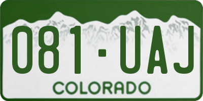 CO license plate 081UAJ