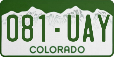 CO license plate 081UAY