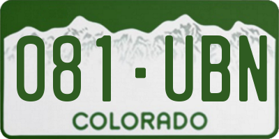 CO license plate 081UBN