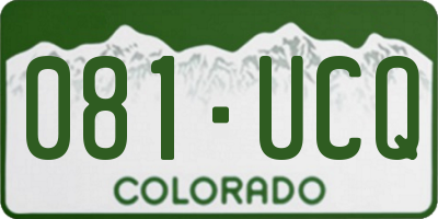 CO license plate 081UCQ