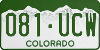 CO license plate 081UCW