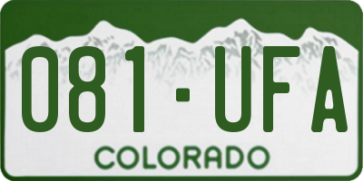 CO license plate 081UFA