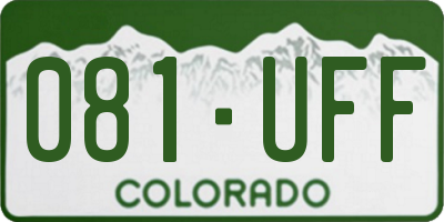 CO license plate 081UFF
