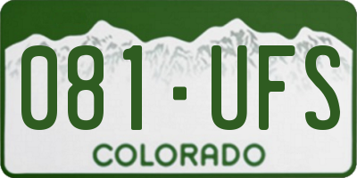 CO license plate 081UFS