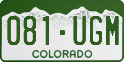 CO license plate 081UGM