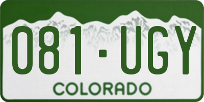 CO license plate 081UGY