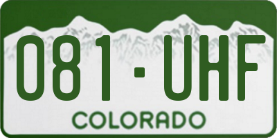 CO license plate 081UHF
