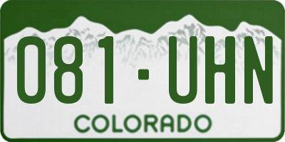 CO license plate 081UHN