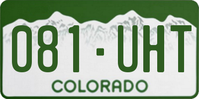 CO license plate 081UHT