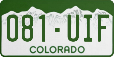 CO license plate 081UIF