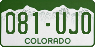 CO license plate 081UJO