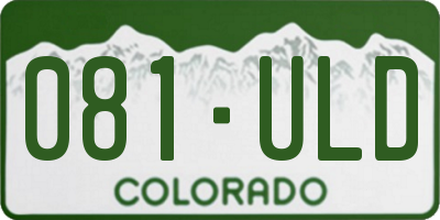 CO license plate 081ULD