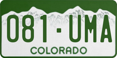 CO license plate 081UMA