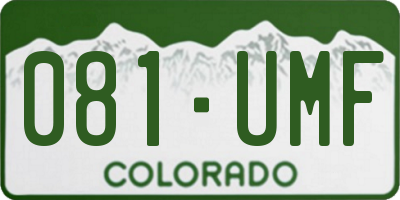 CO license plate 081UMF