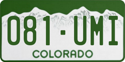 CO license plate 081UMI