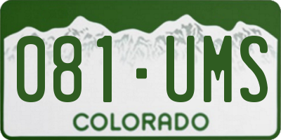 CO license plate 081UMS