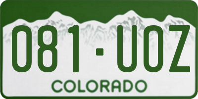 CO license plate 081UOZ