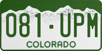 CO license plate 081UPM