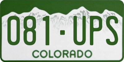 CO license plate 081UPS