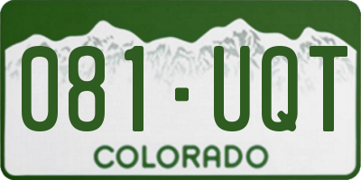 CO license plate 081UQT