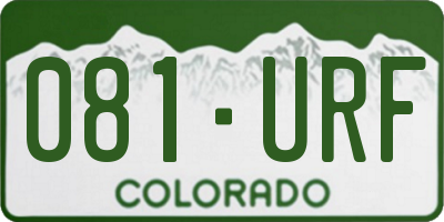 CO license plate 081URF