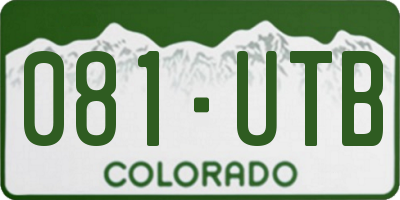 CO license plate 081UTB