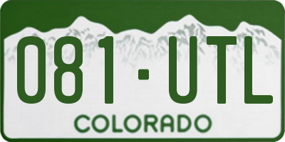 CO license plate 081UTL
