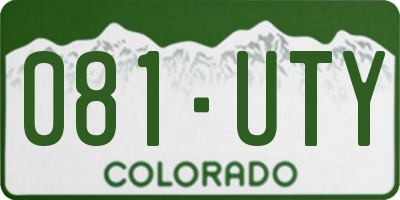 CO license plate 081UTY