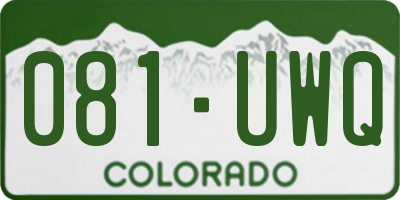 CO license plate 081UWQ