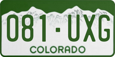 CO license plate 081UXG
