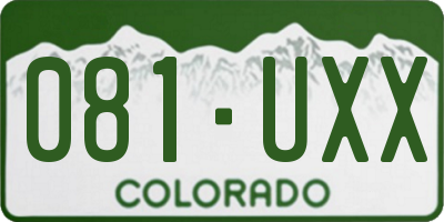 CO license plate 081UXX