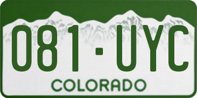CO license plate 081UYC