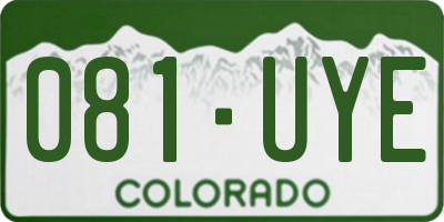 CO license plate 081UYE