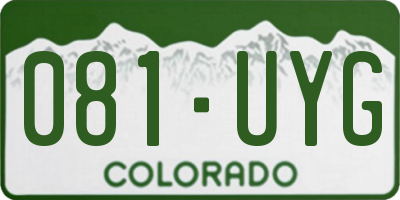 CO license plate 081UYG