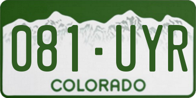 CO license plate 081UYR