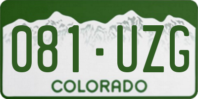 CO license plate 081UZG