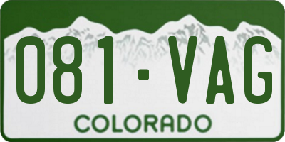 CO license plate 081VAG