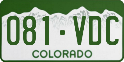 CO license plate 081VDC
