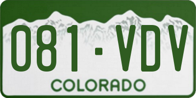 CO license plate 081VDV