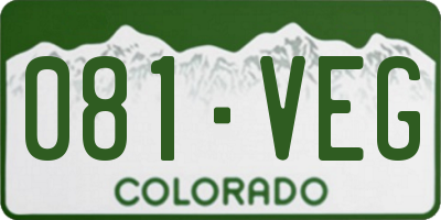CO license plate 081VEG